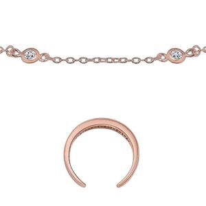Giani Bernini Rose Gold over sterling silver Crescent Anklet set
